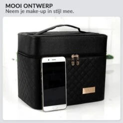 Confibel Make Up Koffer - Uitklapbaar - 5 Opbergbakken - Met Spiegel - Zwart -Bekend Cosmetica Winkel 1200x1200 2548