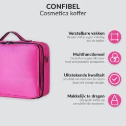 Cosmetica Koffer - Make-up Koffer Met Verstelbare Vakken - Visagie En Nagelstyliste Beauty Koffer - 35x25x11CM - Roze -Bekend Cosmetica Winkel 1200x1200 2555