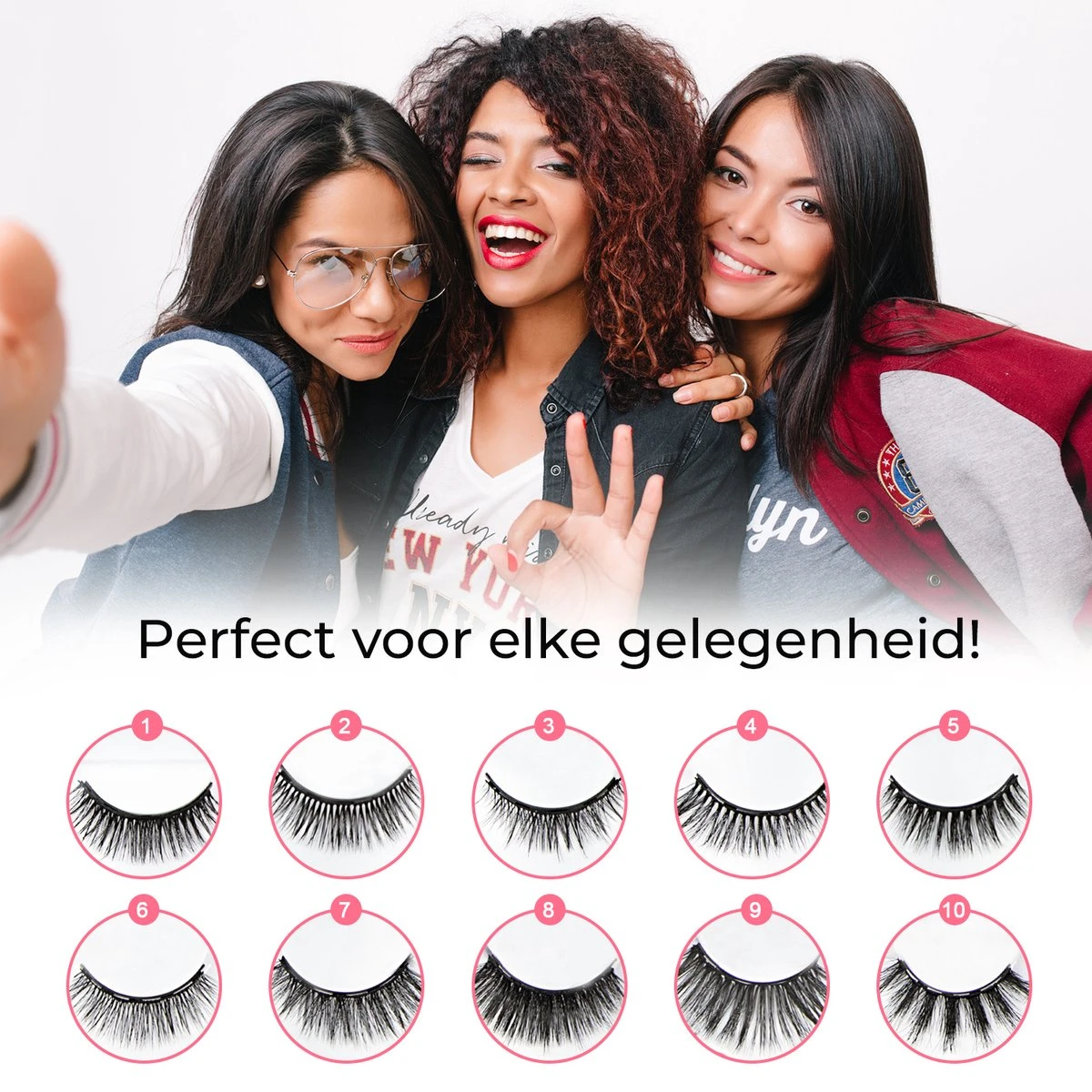 Mina Beauty Magnetische Wimpers – Magnetic Lashes - Wimperset (10 Stuks) Met 2 Magnetische Eyeliners En Een Applicator 7 Mina Beauty Magnetische Wimpers – Magnetic Lashes - Wimperset (10 Stuks) Met 2 Magnetische Eyeliners En Een Applicator - Afbeelding 5