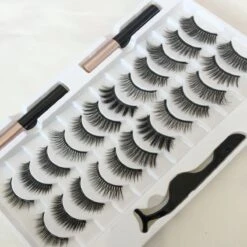24 Magnetische Wimpers Met Eyelinerkit / 12 Paar- Herbruikbare Magnetische Wimpers - Natuurlijk Ogende Wimperspakket, 2 Buizen Magnetische Eyeliner, 3D Magnetische Nepwimperskit Met Wimperpincet - Magnetische Wimpers -Bekend Cosmetica Winkel 1200x1200 678