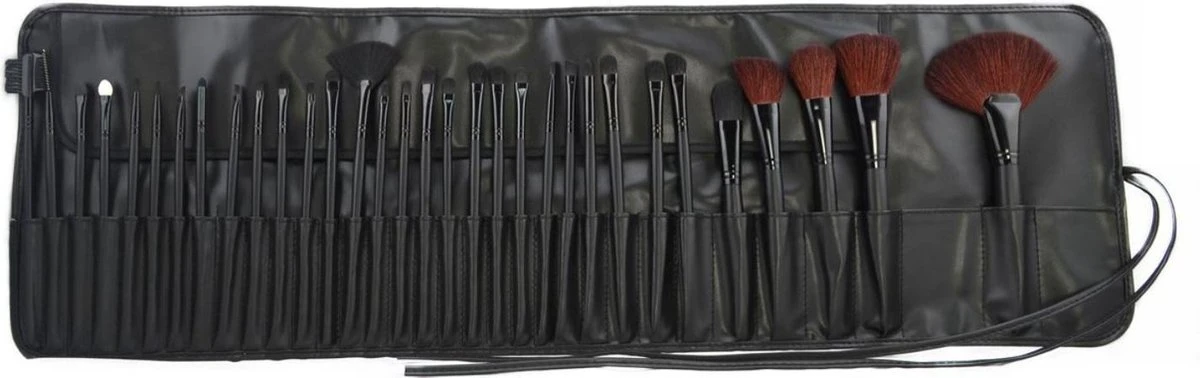 Evvie Professionele Make-up Kwasten In Luxe Etui - Kwastenset - Zwart - 32 Stuks 7 Evvie Professionele Make-up Kwasten In Luxe Etui - Kwastenset - Zwart - 32 Stuks - Afbeelding 5