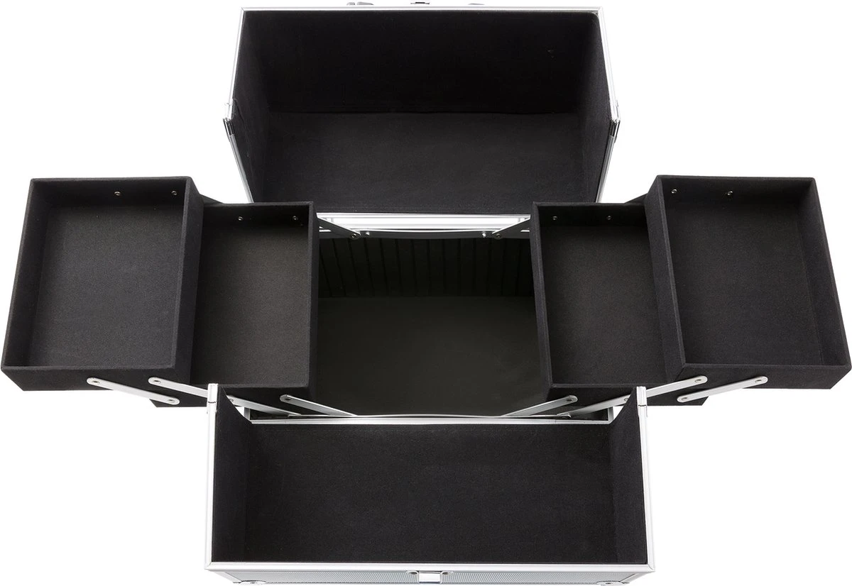 AREBOS Cosmetica Koffer - Beauty Case - Cosmetica Trolley - 15 L - Zilber 11 AREBOS Cosmetica Koffer - Beauty Case - Cosmetica Trolley - 15 L - Zilber - Afbeelding 9