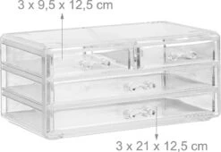 Relaxdays Make-up Organizer - Tweedelig - Cosmetica Opbergdoos - Transparant -Bekend Cosmetica Winkel 1200x828 2