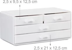 Relaxdays Make-up Organizer - Tweedelig - Cosmetica Opbergdoos - Wit -Bekend Cosmetica Winkel 1200x834 1