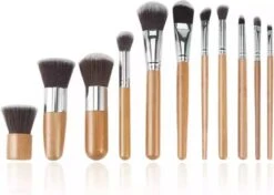 Bekend Cosmetica Winkel 29 10-delig Bamboe Make-up Geschenkset- Make-up Kwasten - Make Up Brush- Poederkwast -Make Up Penselen Set -Foundation Kwast- Poeder Kwast- Concealer Brush- Lip Brush
