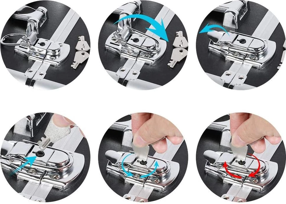 Monkey's Aluminium Kapperskoffer - Zwart - Beauty Case - Cosmeticakoffer - Make-upkoffer - Trolley - 360 Graden Wielen - 34 X 24 X 55.5 Cm 7 Monkey's Aluminium Kapperskoffer - Zwart - Beauty Case - Cosmeticakoffer - Make-upkoffer - Trolley - 360 Graden Wielen - 34 X 24 X 55.5 Cm - Afbeelding 5