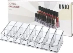 UNIQ Make-up Organizer 24 Vakken (U302) - Lippenstift Organizer - Nagellak - Make-up Kwasten - Transparant -Bekend Cosmetica Winkel 1200x878 3