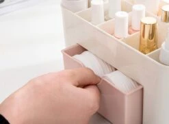 IBright Make-Up Organizer Met Lade - Cosmetica Opbergdoos - Bureau Organizer - Roze -Bekend Cosmetica Winkel 1200x880 2