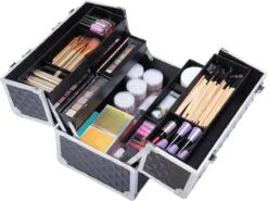 Make-upkoffer, Kapperskoffer, Cosmeticakoffer, Lege Nagelkoffer, Multikoffer, Afsluitbaar Voor Nageldesign/massageolie/fotoapparatuur, 34,7 X 22,2 X 25 Cm HMTM-YAHEE-411176 -Bekend Cosmetica Winkel 1200x898 6