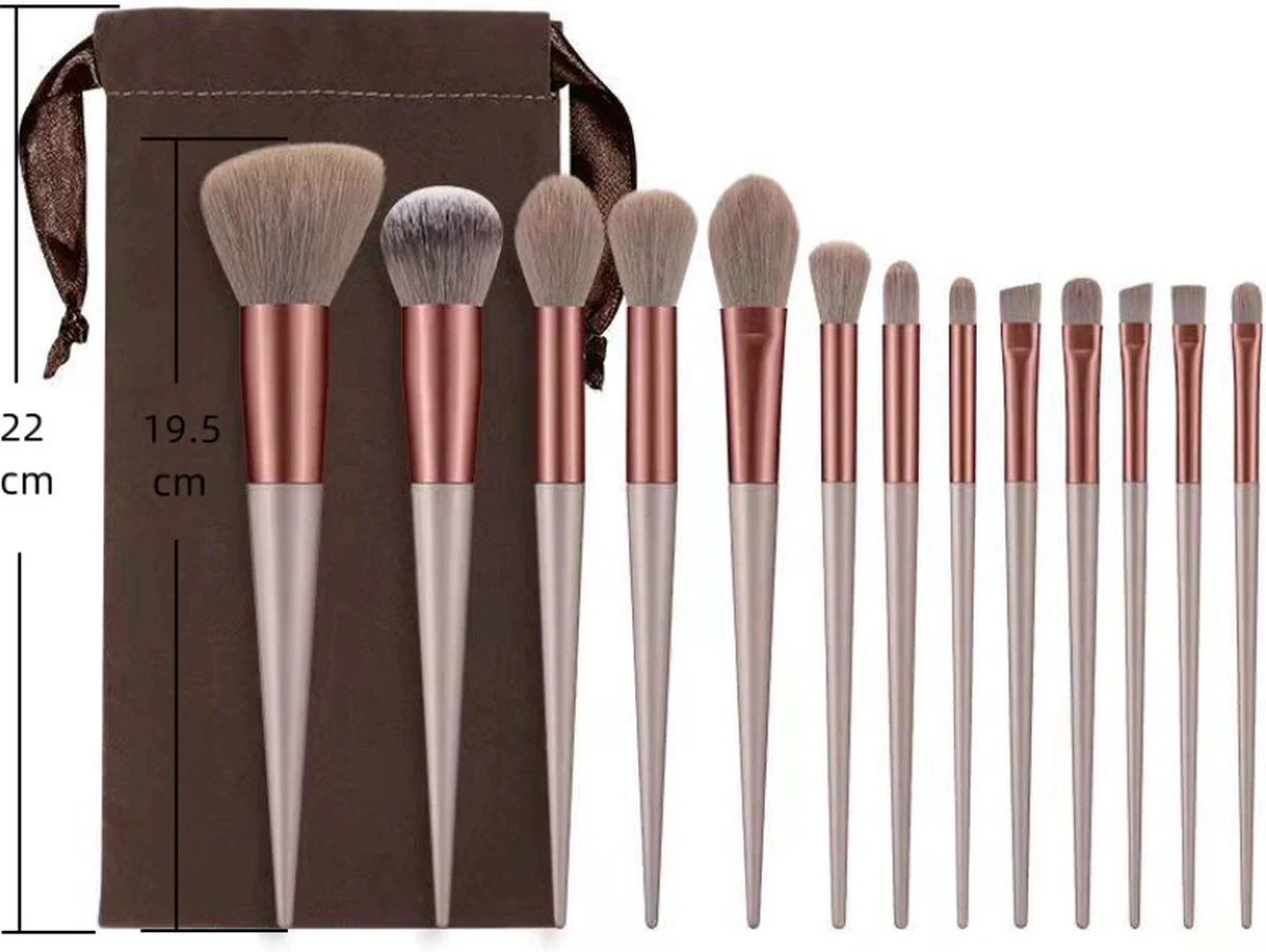 Make Up Kwasten Set | 13 Stuks | Inclusief Beschermingszakje | Vegan | Blending Beauty | Voor O.a. Foundation & Oogschaduw | Cadeau Voor Haar 4 Make Up Kwasten Set | 13 Stuks | Inclusief Beschermingszakje | Vegan | Blending Beauty | Voor O.a. Foundation & Oogschaduw | Cadeau Voor Haar - Afbeelding 2