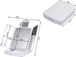 Merkloos Make-up Organizer Met Spiegel En LED Van METU-Online - Make Up Opberger - Make Up Spiegel Met Led Lamp - Makeup Opbergdoos - Make-up Spiegel Wit - Make Up Spiegel Met Verlichting En Usb - Make Up Koffer - Make Up Tafel - Make Up Organizer -Bekend Cosmetica Winkel 1200x903 4