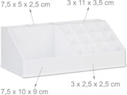 Relaxdays Make-up Organizer - Tweedelig - Cosmetica Opbergdoos - Wit -Bekend Cosmetica Winkel 1200x905 1