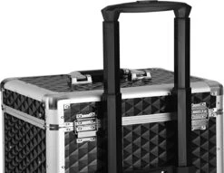 Songmics Kapperskoffer - Cosmetica Trolley - Cosmetica Koffer - Make-up Koffer - Visagie Koffer - Make Up Trolley - Op Wielen - Zwart -Bekend Cosmetica Winkel 1200x930 1