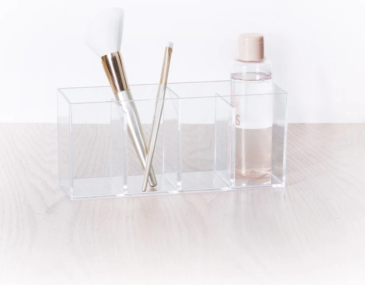 Five® Make-up Bakje 4 Vakken - Transparant - Sorteervakken 3 Five® Make-up Bakje 4 Vakken - Transparant - Sorteervakken