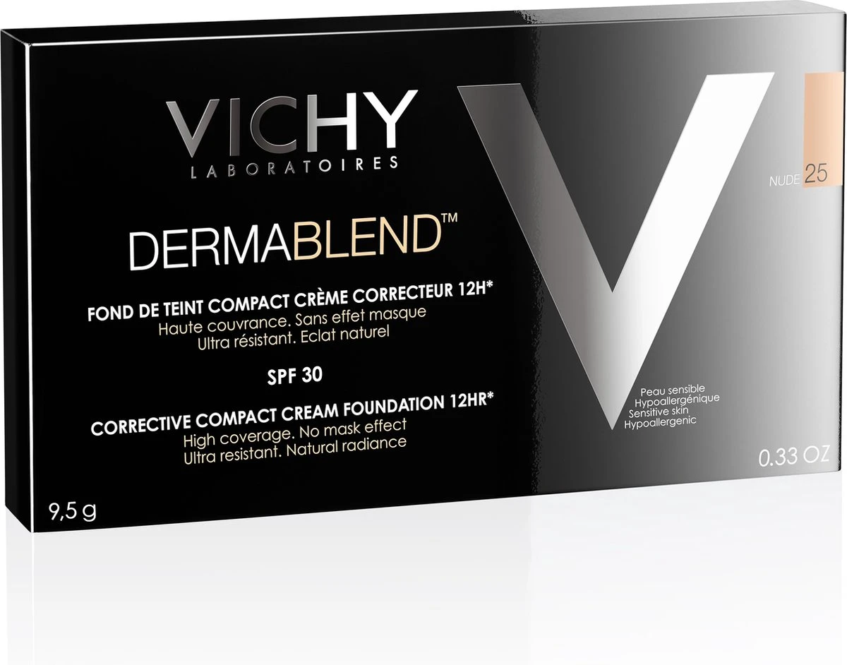 Vichy Dermablend Compact Foundation 25 - 9,5G - Hoge Dekking 4 Vichy Dermablend Compact Foundation 25 - 9,5G - Hoge Dekking - Afbeelding 2