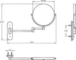 Vitra Make Up Spiegel - 2X Vergroting - Wandspiegel Rond - Scheerspiegel Wandmodel - Badkamer - Roestvrij - Chroom - Draadloos -Bekend Cosmetica Winkel 1200x943 6