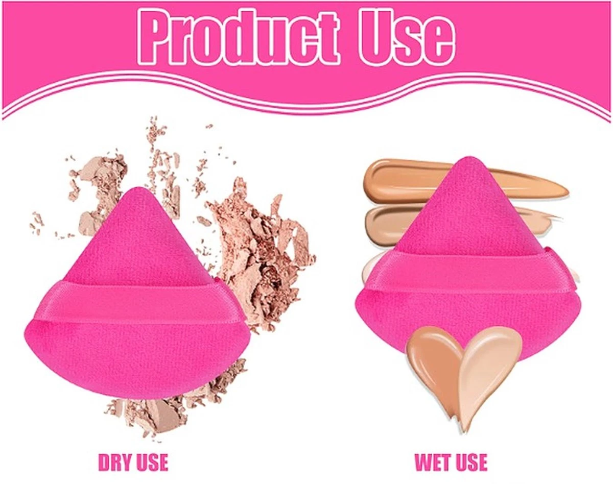 Merkloos Powder Puff Triangle - Make-up Spons - Driehoek Beautyblender - Tool - Puff Set - Puff Spons - Verpakt Per 5 4 Merkloos Powder Puff Triangle - Make-up Spons - Driehoek Beautyblender - Tool - Puff Set - Puff Spons - Verpakt Per 5 - Afbeelding 2