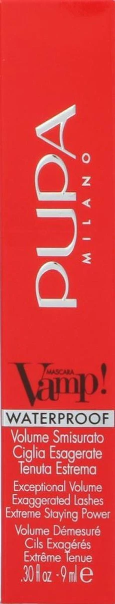 Pupa Milano Vamp! Waterproof Mascara - 001 Extra Black 5 Pupa Milano Vamp! Waterproof Mascara - 001 Extra Black - Afbeelding 3