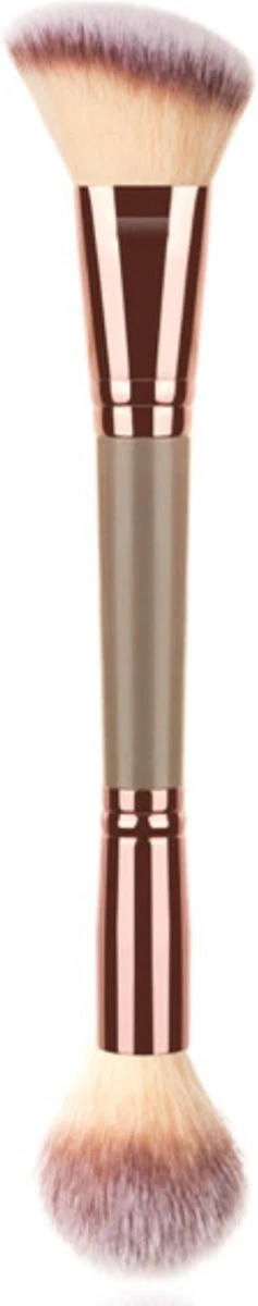 Merkloos 2-Zijdige Kwast | Contour / Bronzer & Blush | Bruin Rose Gold