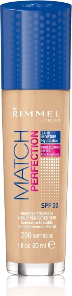 Rimmel London Match Perfection Foundation - 200 Soft Beige - Beige 36 Rimmel London Match Perfection Foundation - 200 Soft Beige - Beige -Bekend Cosmetica Winkel 293x1200 8