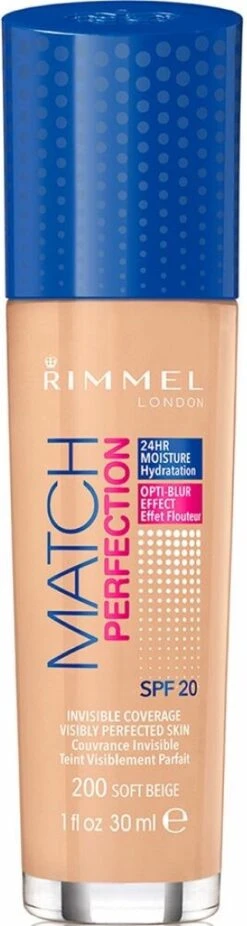 Rimmel London Match Perfection Foundation - 200 Soft Beige - Beige 32 Rimmel London Match Perfection Foundation - 200 Soft Beige - Beige -Bekend Cosmetica Winkel 320x1200 5