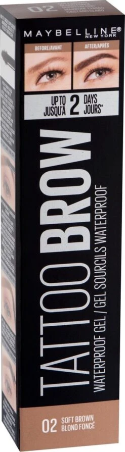 Maybelline Tattoo Brow Waterproof Wenkbrauwgel - 02 Soft Brown -Bekend Cosmetica Winkel 331x1200 4