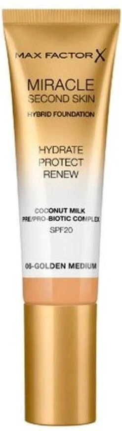 Max Factor Miracle Second Skin Foundation - 06 Golden Medium -Bekend Cosmetica Winkel 342x1200 7