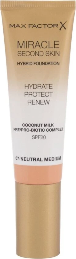 Max Factor Miracle Second Skin Foundation - 07 Neutral Medium -Bekend Cosmetica Winkel 352x1200 7