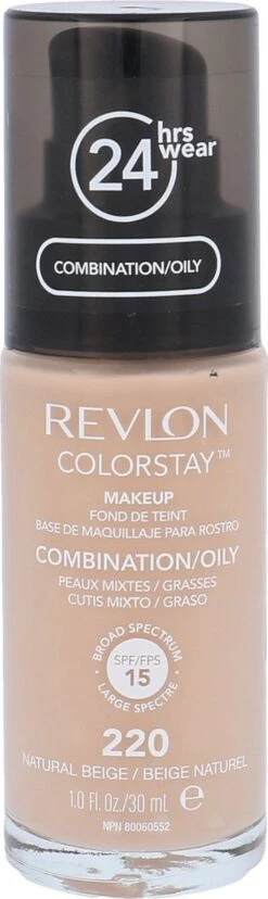 Revlon Colorstay Foundation With Pump - 220 Natural Beige (Oily Skin) -Bekend Cosmetica Winkel 358x1200 8