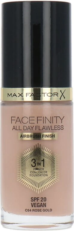 Max Factor Facefinity All Day Flawless 3-in-1 Liquid Foundation - 064 Rose Gold