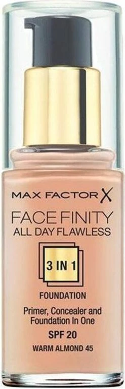 Max Factor Facefinity All Day Flawless 3-in-1 Liquid Foundation - 045 Almond -Bekend Cosmetica Winkel 387x1200 2