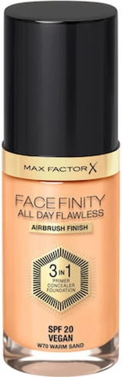 Max Factor Facefinity All Day Flawless 3-In-1 Vegan Foundation 070 Warm Sand -Bekend Cosmetica Winkel 389x1200 10