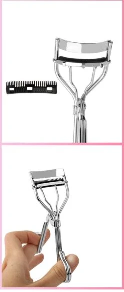 INTER-ESQUE® Wimperkruller - Eyelash Curler + 3x Gratis Extra Siliconen Pad & 3x Extra Kam - Zilver -Bekend Cosmetica Winkel 510x1200 13