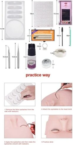 Lashes & More | Wimperextensions Starters Pakket | Oefenset Voor Beginnend Wimperstylist | Lash Kit | Oefen Wimper Set -Bekend Cosmetica Winkel 606x1200