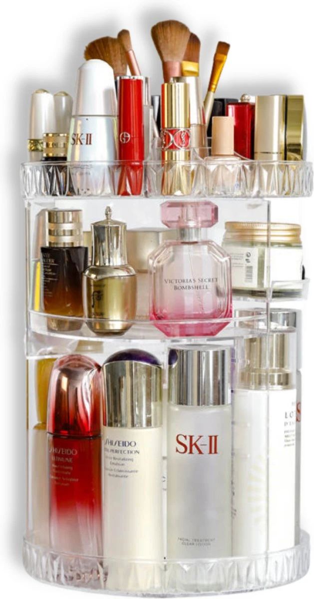 LuZana Make-Up Organizer - Beauty Organizer Voor Make Up - 360° Roterend - Opbergbox - Opbergdoos Cosmetica - Sieradendoos - Nagellak - Lippenstift - Transparant - Cadeautje Voor Vrouw 13 LuZana Make-Up Organizer - Beauty Organizer Voor Make Up - 360° Roterend - Opbergbox - Opbergdoos Cosmetica - Sieradendoos - Nagellak - Lippenstift - Transparant - Cadeautje Voor Vrouw - Afbeelding 11