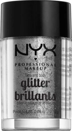 NYX PROFESSIONAL MAKEUP FACE & BODY GLITTER - SILVER