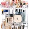 JZK Clear Acryl Home Beauty-organizer 360°, Draaibaare Cosmeticabox Voor Dresser, Slaapkamer, Badkamer, Voor Lippenstift, Kwastjes, Nagellak, Crèmes -Bekend Cosmetica Winkel 686x1200 5