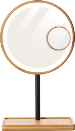 Lanaform - Bamboo Mirror - Oplaadbare Staande Spiegel ×1 · ×3 - Elegant Design Van Bamboe Met Zwarte Poedercoatingafwerking - Ledlampen Met Lange Levensduur -Bekend Cosmetica Winkel 687x1200 6