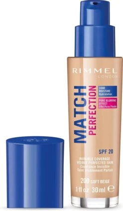Rimmel London Match Perfection Foundation - 200 Soft Beige - Beige 24 Rimmel London Match Perfection Foundation - 200 Soft Beige - Beige -Bekend Cosmetica Winkel 700x1200 2