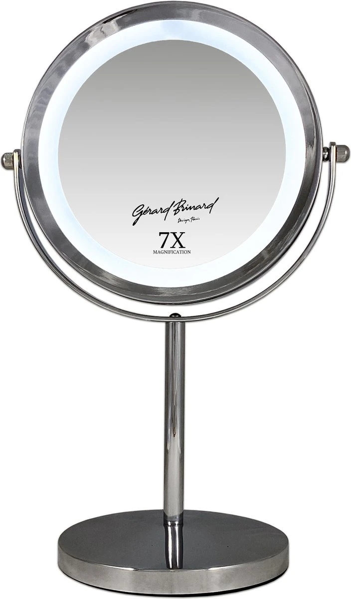 Metalen Verlichte Make-up LED Spiegel Dubbelzijdig 17,5CMØ 7x Vergroting 5 Metalen Verlichte Make-up LED Spiegel Dubbelzijdig 17,5CMØ 7x Vergroting - Afbeelding 3