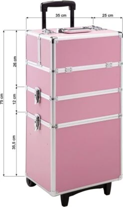 TecTake Cosmetica Koffer Met 3 Etages - Roze - Make-up Koffer -Bekend Cosmetica Winkel 715x1200 6