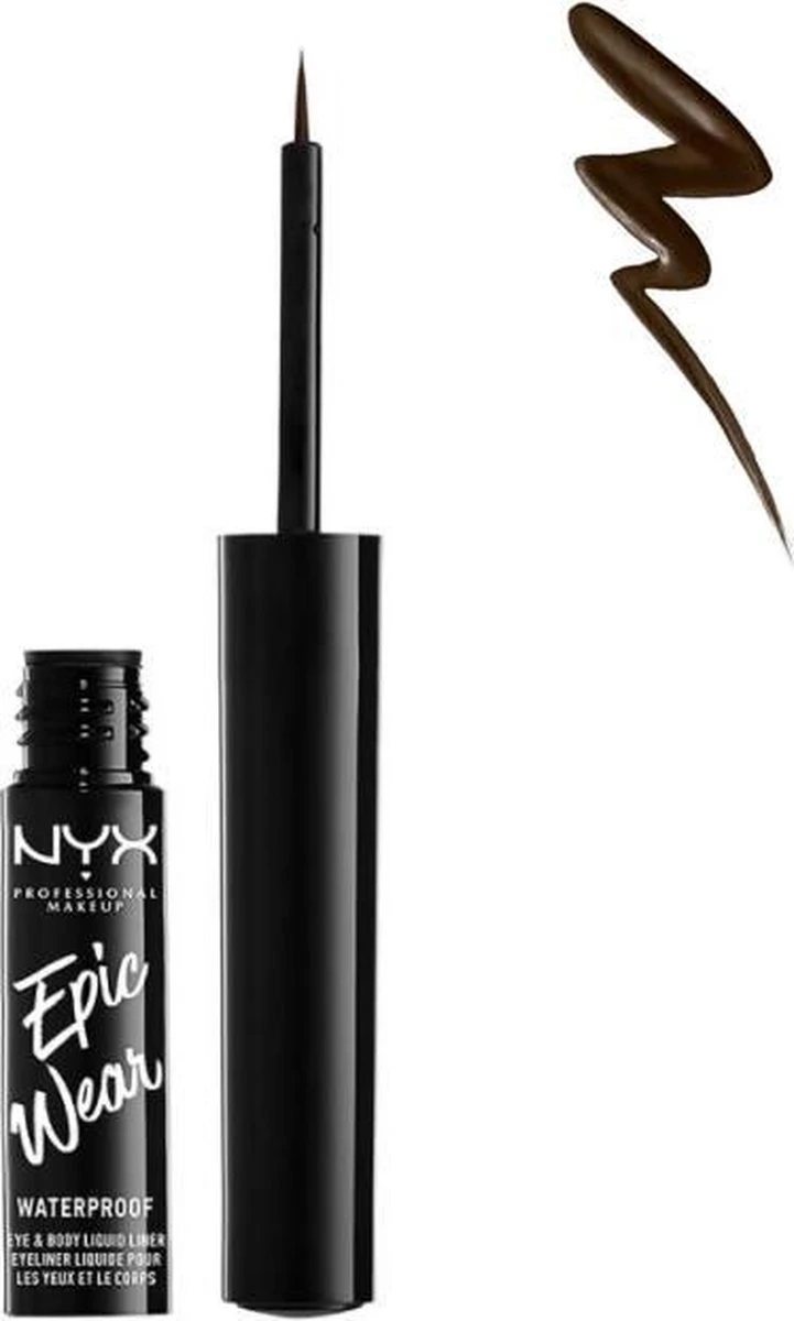 NYX Professional Makeup Epic Wear Liquid EyeLiner - Brown EWSPLL02 - 3,5 Ml 6 NYX Professional Makeup Epic Wear Liquid EyeLiner - Brown EWSPLL02 - 3,5 Ml - Afbeelding 4