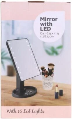Make-up Spiegel Met LED Verlichting - Ringen Bakje - 16 Lichtpunten - Gilleo -Bekend Cosmetica Winkel 726x1200 5