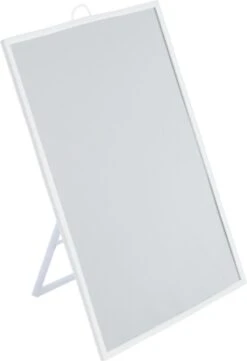 Basic Make-up Spiegel/scheerspiegel Op Standaard Kunststof 15 X 20 Cm Wit - Badkamer/kaptafel Opmaakspiegels