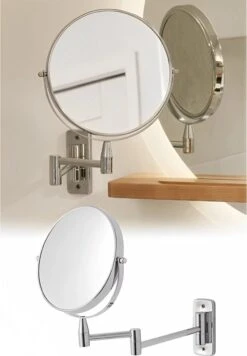 Vitra Make Up Spiegel - 2X Vergroting - Wandspiegel Rond - Scheerspiegel Wandmodel - Badkamer - Roestvrij - Chroom - Draadloos -Bekend Cosmetica Winkel 833x1200 3
