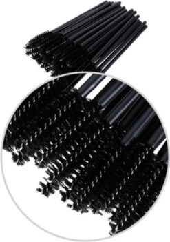 Merkloos Wimperborstel 50 Stuks Voor Wimper Extensions - Make-up - Mascara - Wimper Borsteltjes - Wenkbrauw Borsteltje - Oog Borstel - Zwart -Bekend Cosmetica Winkel 845x1200 2