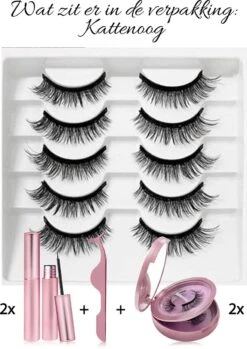 Merkloos Magnetische Wimpers - Katten Oog - Magnetische Nep Wimpers Met 2 Magnetic Eyeliners En Applicator - Valse Wimpers - Magnetic Lashes - Magnetische Wimpers Set -Bekend Cosmetica Winkel 850x1200