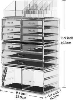 Make-up Cosmetische Organizer Opbergladen Display Dozen Case Met Laden (12D, Transparant) -Bekend Cosmetica Winkel 879x1200 7