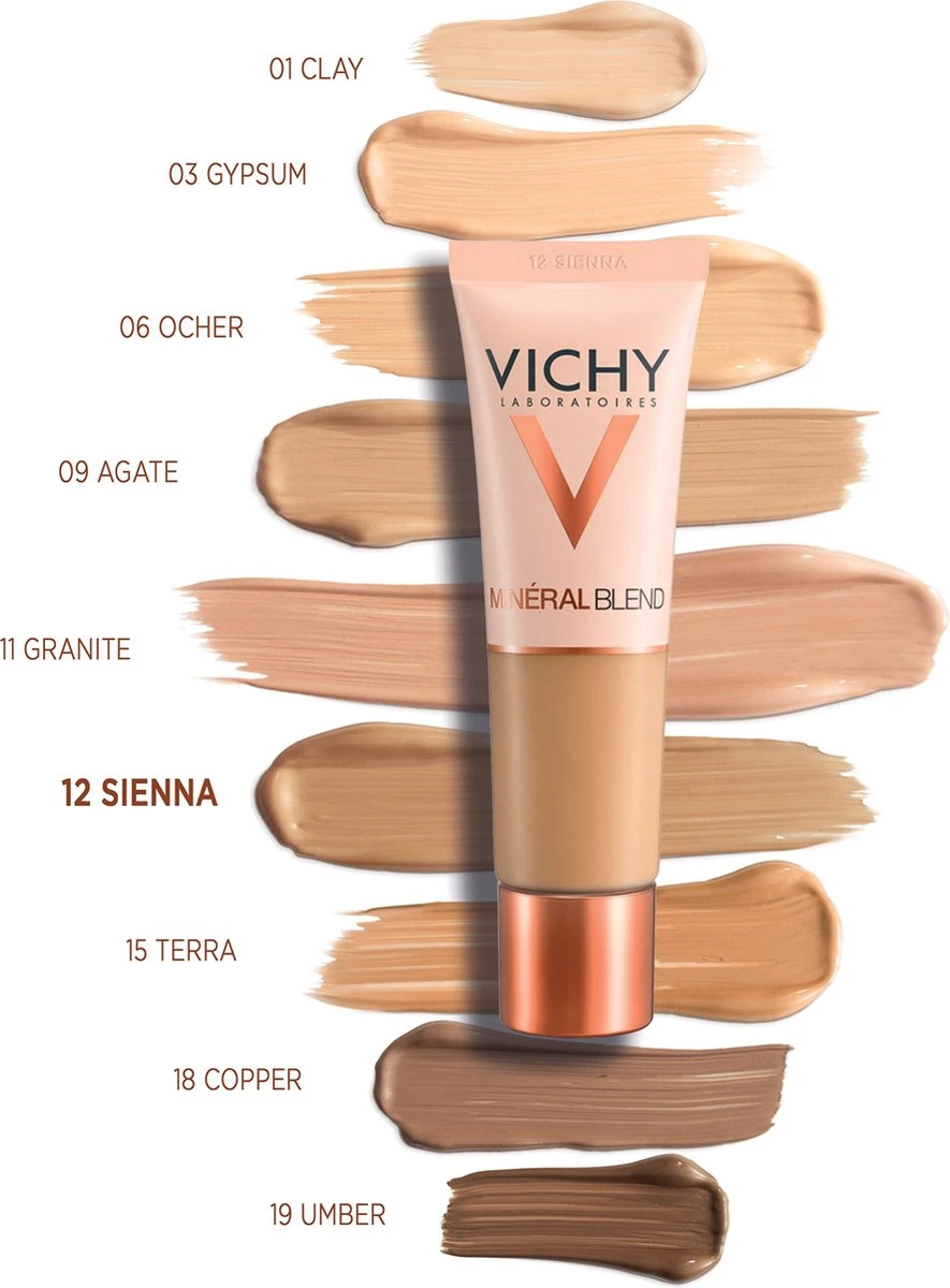 Vichy Minéralblend Foundation - 12 Sienna - 30ML - Natuurlijke Dekking 10 Vichy Minéralblend Foundation - 12 Sienna - 30ML - Natuurlijke Dekking - Afbeelding 8