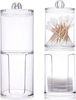 Without Lemon - Wattenstaafjes En Wattenschijfjes Houder - Dubbel Transparant Opberghouder - Opbergdoosje - Makeup Organizer - Open En Dichte Houder - Met Deksel - Stapelbaar -Bekend Cosmetica Winkel 920x1200 4